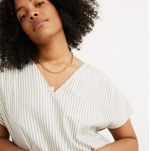 Madewell Button-Back Easy Dress in Stripe - Picture 2 of 6